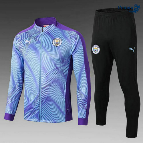 Casaco de Fato de Treino Manchester City Crianças Azul clair/Porpora 2019-2020