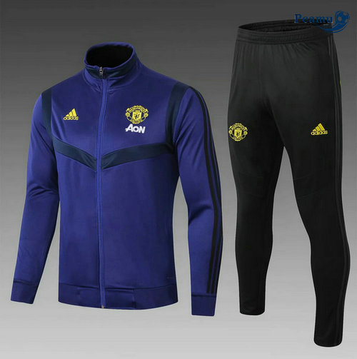 Casaco de Fato de Treino Manchester United Crianças Azul navy 2019-2020