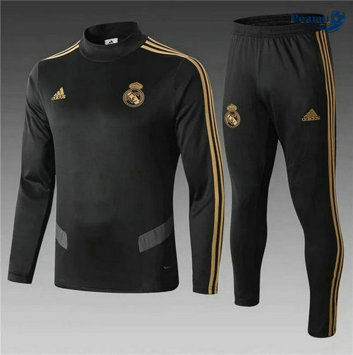 Fato de Treino Real Madrid Crianças Preto 2019-2020 Collo Alto
