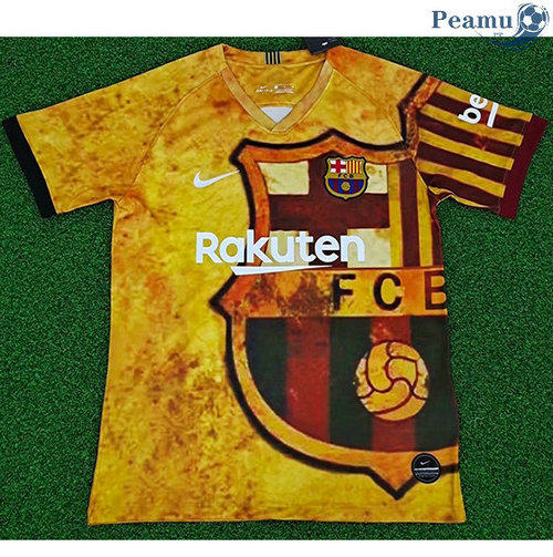 Camisola Futebol Barce Amarelo 2020-2021