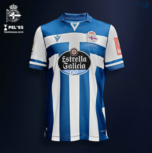 Camisola Futebol Deportivo Coruna Principal Equipamento 2020-2021