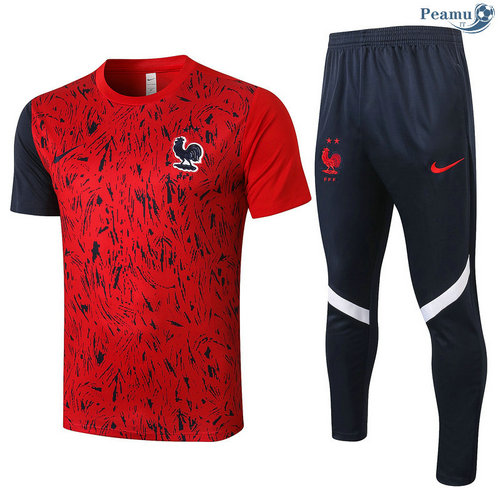 Kit Camisola Entrainement França + Pantalon Vermelho 2020-2021