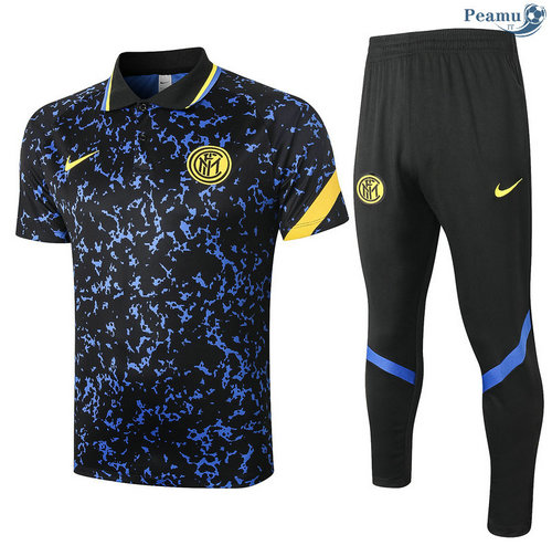 Kit Camisola Entrainement Polo Inter Milan + Pantalon Azul 2020-2021
