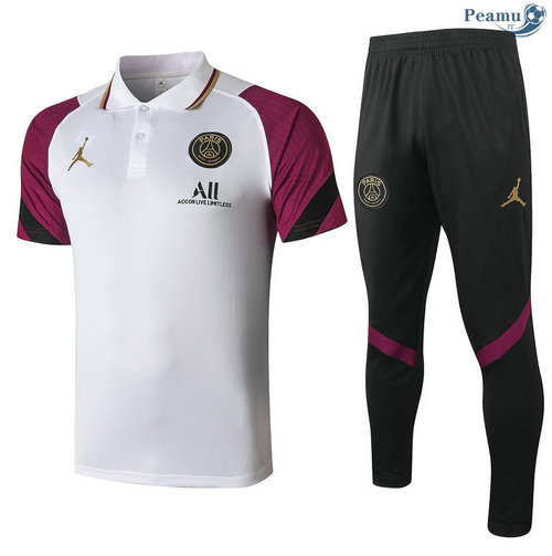 Kit Camisola Entrainement Polo Jordan + Pantalon Branco/Violet 2020-2021