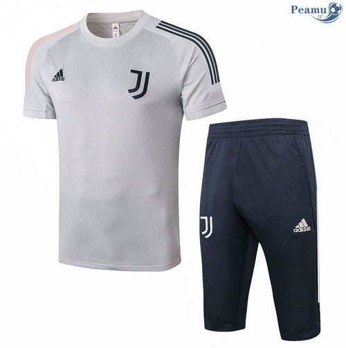 Kit Camisola Entrainement Juventus + Pantalon 3/4 Cinza 2020-2021