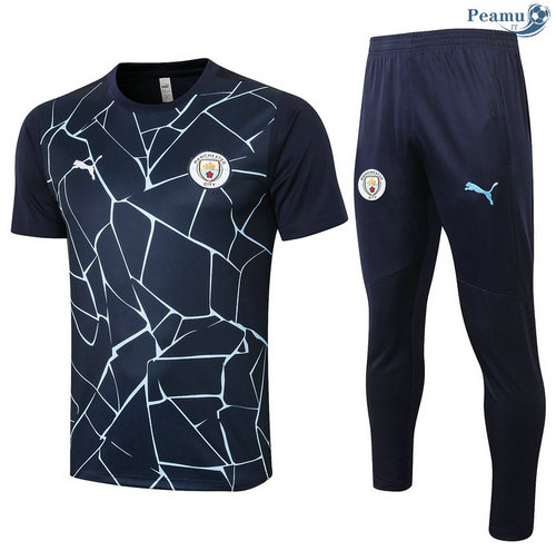 Kit Camisola Entrainement Manchester City + Pantalon Azul Marinho 2020-2021