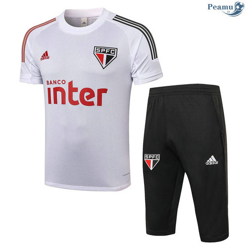 Kit Camisola Entrainement Sao Paulo + Pantalon 3/4 Branco 2020-2021