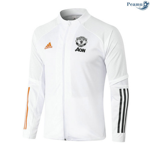 Jaqueta Futebol Manchester United Branco 2020-2021