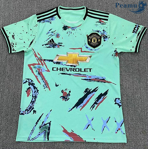 Camisola Futebol Manchester United Azul 2020-2021