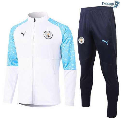 Casaco de Fato de Treino Manchester City Branco 2020-2021