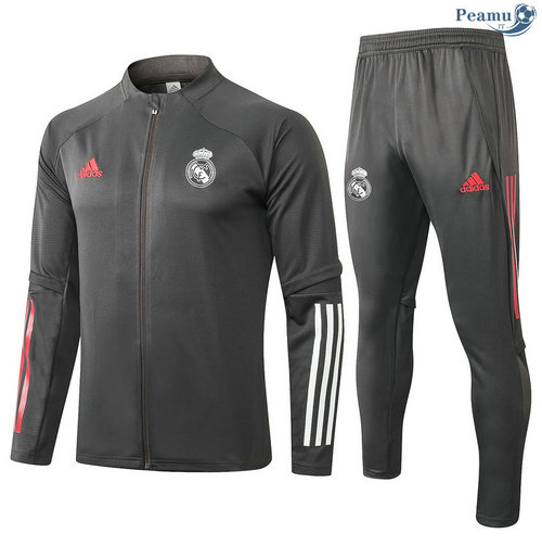 Casaco de Fato de Treino Real Madrid Crianças Cinza escuro 2020-2021