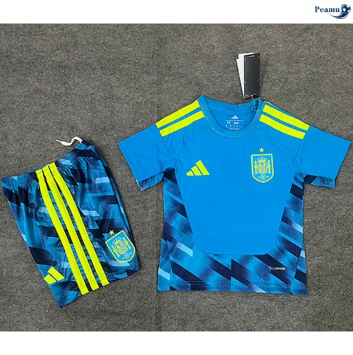 Camisola Futebol Espanha Crianças Equipamento Goleiro Azul 2026-2027