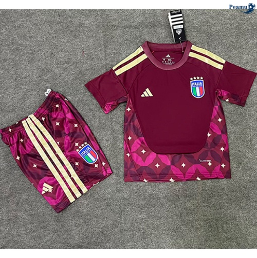 Camisola Futebol Itália Crianças Equipamento Goleiro vermelho 2026-2027