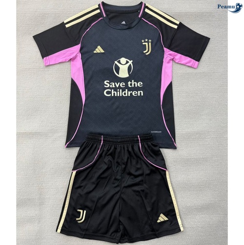 Camisola Futebol Juventus Crianças Equipamento preto 2026-2027