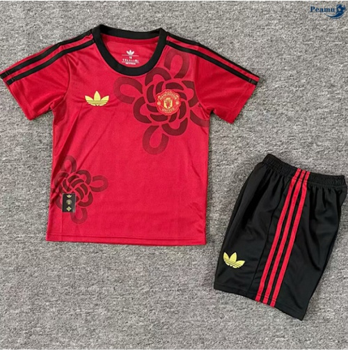 Camisola Futebol Manchester United Crianças Equipamento vermelho 2025-2026