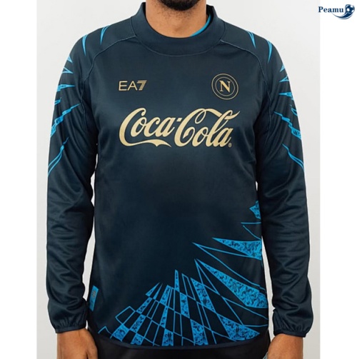 Camisola Futebol Naples Equipamento pre-match mangas compridas Azul marino 2025-2026