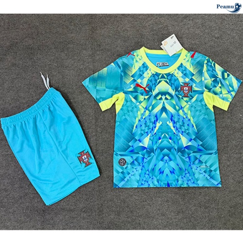 Camisola Futebol Portugal Crianças Equipamento Goleiro Verde 2026-2027