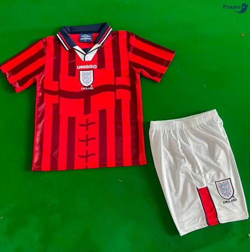 Camisola Futebol Retrô Inglaterra Crianças Alternativa Equipamento 1998
