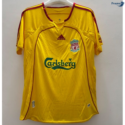 Camisola Futebol Retrô Liverpool Equipamento Amarelo 2006-07