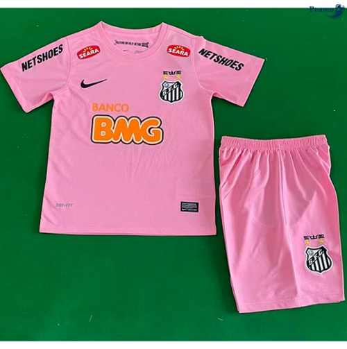 Camisola Futebol Retrô Santos Crianças Equipamento Rosa 2013