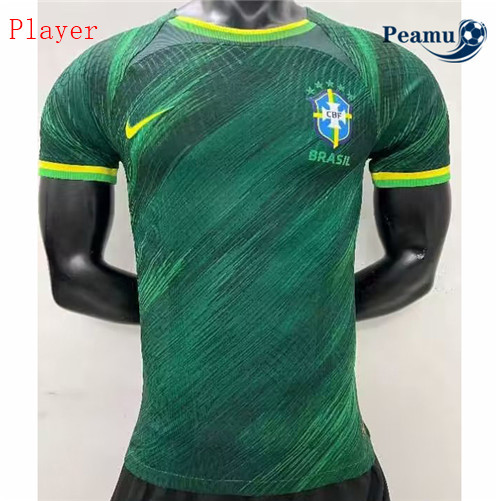 Novas Camisola Futebol Brasil Player Version Equipamento Special Verde 2022-2023 personalizadas