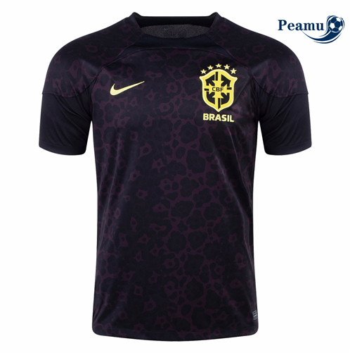 Novas Camisola Futebol Brasil Equipamento Goleiro Noir 2022-2023 online