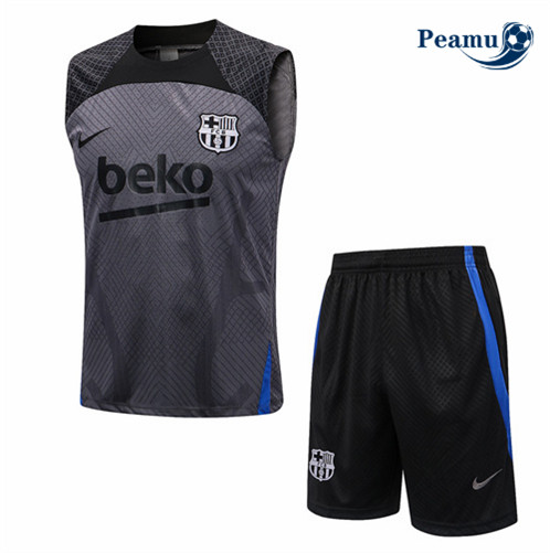 Novas Camisola Kit Equipamento Training foot Barcelona Colete + Pantalon Cinza 2022-2023 baratas