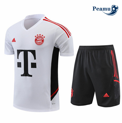 Novas Camisola Kit Equipamento Training foot Bayern de Munique + Pantalon Branco 2022-2023 baratas