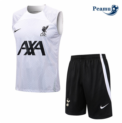 Novas Camisola Kit Equipamento Training foot Liverpool Colete + Pantalon Branco 2022-2023 personalizadas