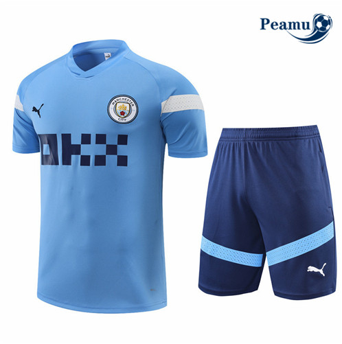 Novas Camisola Kit Equipamento Training foot Manchester City + Pantalon Azul 2022-2023 baratas