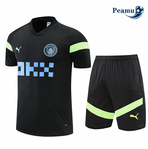 Comprar Camisola Kit Equipamento Training foot Manchester City + Pantalon Noir 2022-2023 personalizadas