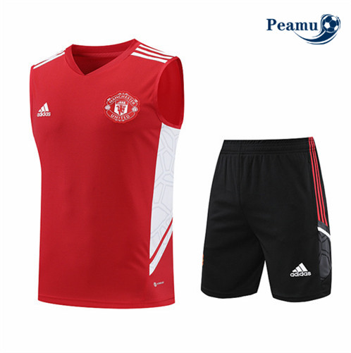 Comprar Camisola Kit Equipamento Training foot Manchester United Colete + Pantalon Rouge 2022-2023 baratas