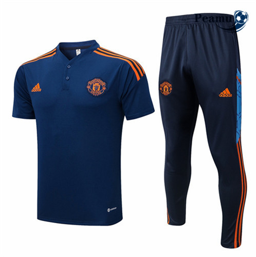 Comprar Camisola Kit Equipamento Training foot Manchester United + Pantalon Azul 2022-2023 baratas