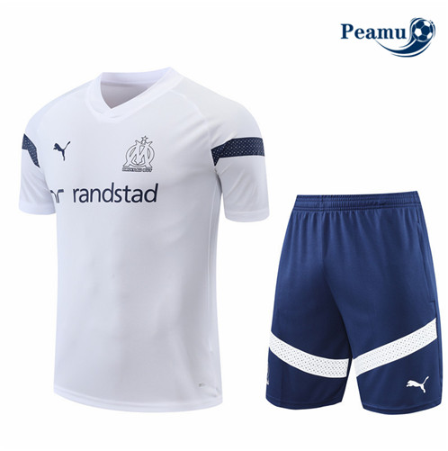Comprar Camisola Kit Equipamento Training foot Marsella + Pantalon Branco 2022-2023 personalizadas