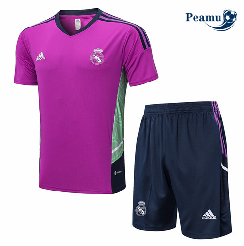 Comprar Camisola Kit Equipamento Training foot Real Madrid + Pantalon Roxo 2022-2023 baratas