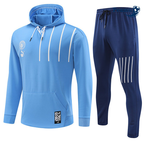 Novas Camisola Fato de Treino Manchester City com capuz Azul 2022-2023 personalizadas