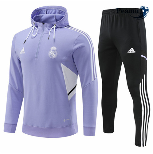 Comprar Camisola Fato de Treino Real Madrid com capuz Roxo 2022-2023 personalizadas