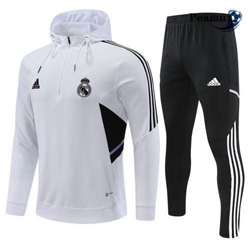 Novas Camisola Fato de Treino Real Madrid com capuz Branco 2022-2023 online