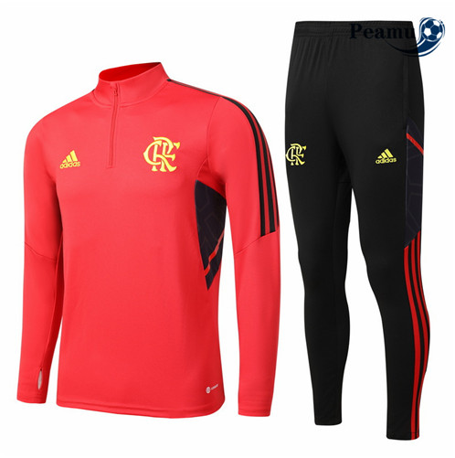 Novas Camisola Fato de Treino Flamengo Criancas Rouge 2022-2023 personalizadas