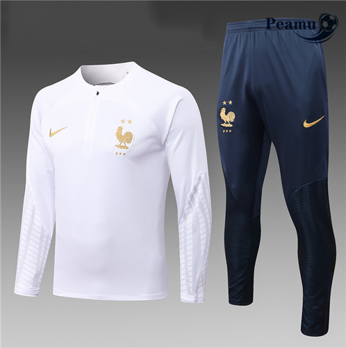 Comprar Camisola Fato de Treino França Criancas Branco 2022-2023 baratas