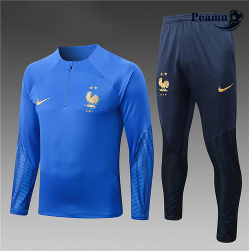 Novas Camisola Fato de Treino França Criancas Azul 2022-2023 preços baratas