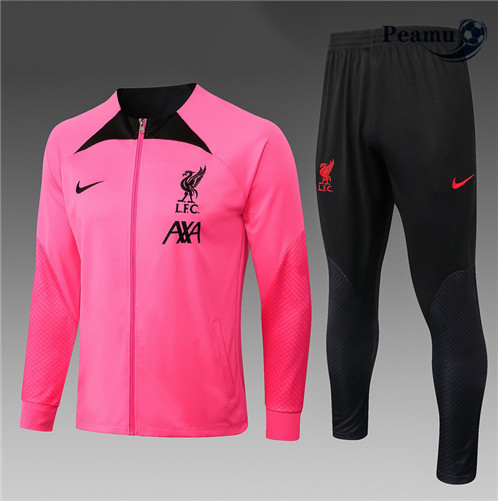 Comprar Camisola Casaco de Fato de Treino Liverpool Criancas Rosa 2022-2023 baratas