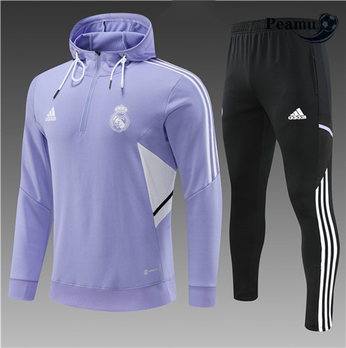 Comprar Camisola Fato de Treino Real Madrid Criancas com capuz Roxo 2022-2023 baratas