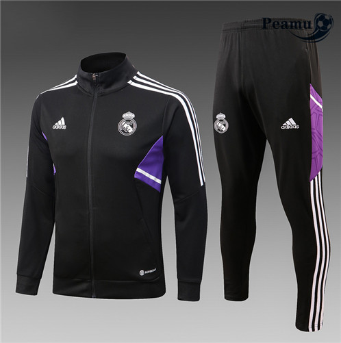 Comprar Camisola Casaco de Fato de Treino Real Madrid Criancas Noir 2022-2023 personalizadas