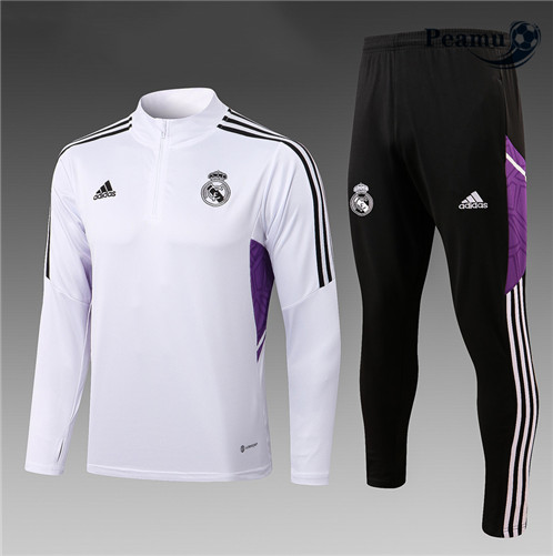 Comprar Camisola Fato de Treino Real Madrid Criancas Branco 2022-2023 baratas