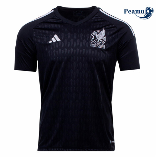 Novas Camisola Futebol Mexico Equipamento Goleiro Noir 2022-2023 personalizadas