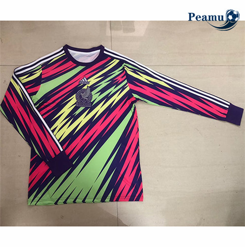 Novas Camisola Futebol Mexico Colorful Equipamento Goleiro Manga comprida Branco 2022-2023 baratas