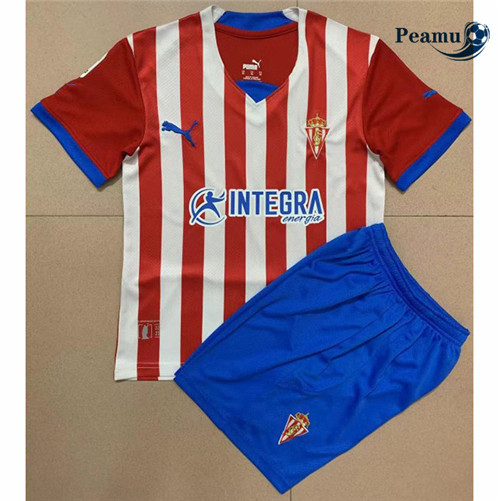 Novas Camisola Futebol Sporting gijon Crianças Principal Equipamento 2022-2023 personalizadas