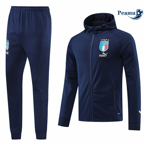 Comprar Casaco de Fato de Treino Italia com capuz Azul Profundo 2022-2023 t713 baratas | peamu.pt