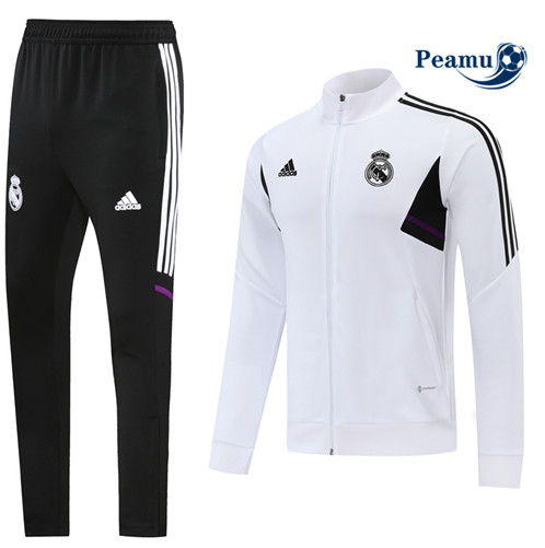 Comprar Casaco de Fato de Treino Real Madrid Blanco/Negro 2022-2023 t677 baratas | peamu.pt